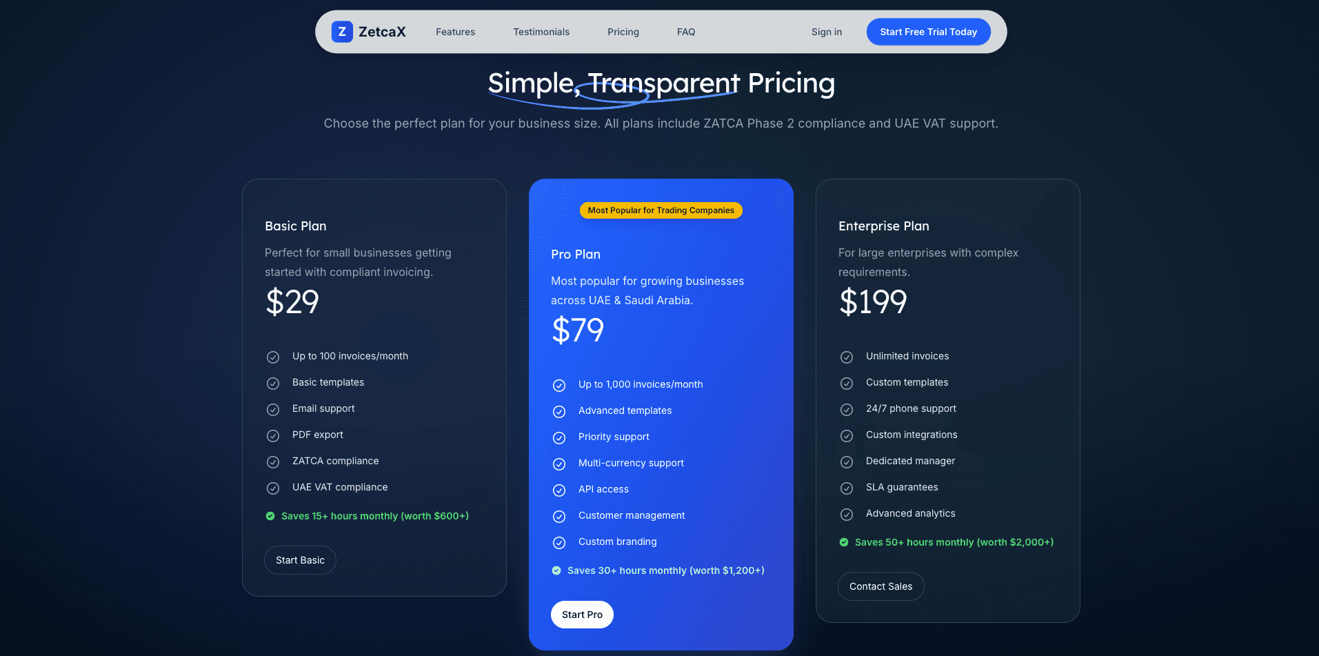 ZatcaX (Landing Page) screenshot 3